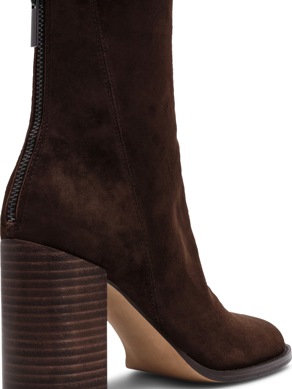 Steve Madden Dark Brown Suede Block Heel Ankle Boots - Picture 2 of 12